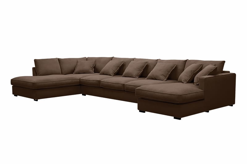 Rossita Lyx 6-sits Vänstervänd U-formad Extra djup Soffa med Divan och Schäslong i Manchester - Mörkbrun - Products - Möbler - Soffa - U-soffa
