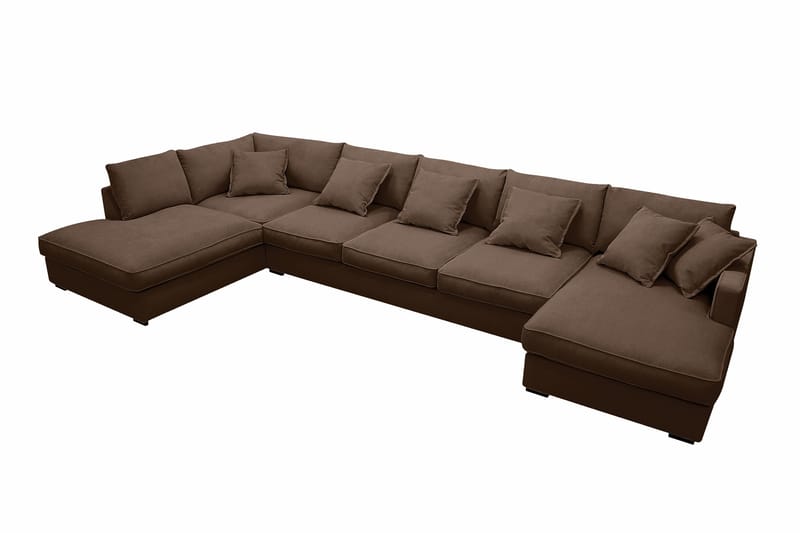 Rossita Lyx 6-sits Vänstervänd U-formad Extra djup Soffa med Divan och Schäslong i Manchester - Mörkbrun - Products - Möbler - Soffa - U-soffa