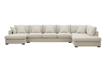 Rossita Lyx 6-sits Vänstervänd U-formad Extra djup Soffa med Divan och Schäslong i Tyg