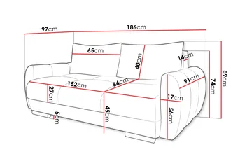 Simerly Soffa 3-sits - Grå - Products - Möbler - Soffa - 3 sits soffa