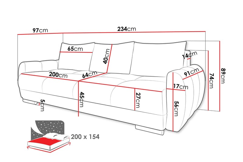 Simerly Soffa 3-sits - Mörkgrå - Products - Möbler - Soffa - 3 sits soffa