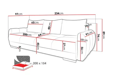Simerly Soffa 3-sits - Svart - Products - Möbler - Soffa - 3 sits soffa