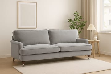 Soffa Howard Watford Deluxe 187 cm - Ljugrå - Ljusgrå - Products - Möbler - Soffa - Sammetssoffa