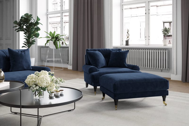 Andrew Soffgrupp 2+1 Sammet - Blå - Products - Möbler - Soffa - Soffgrupp - Howard soffgrupp