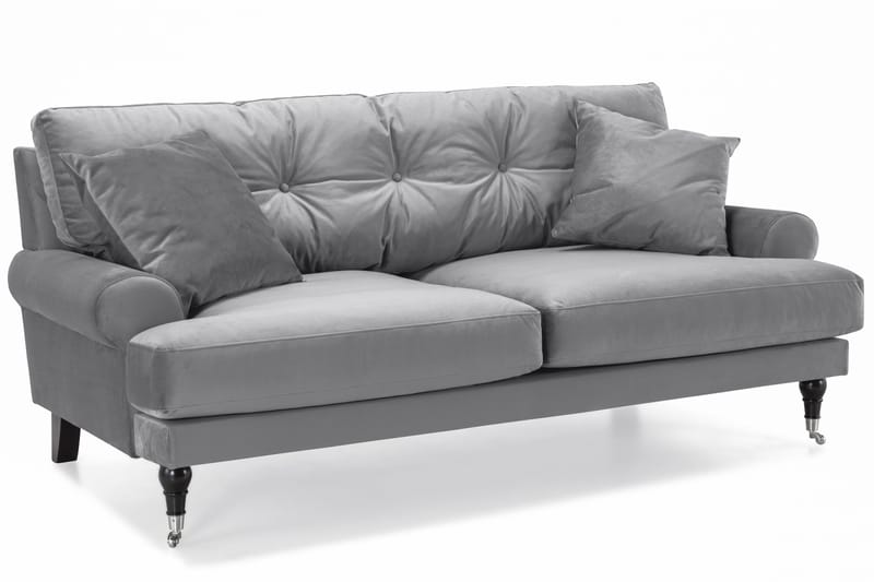 Andrew Soffgrupp 2+1 Sammet - Ljusgrå - Products - Möbler - Soffa - Soffgrupp - Howard soffgrupp