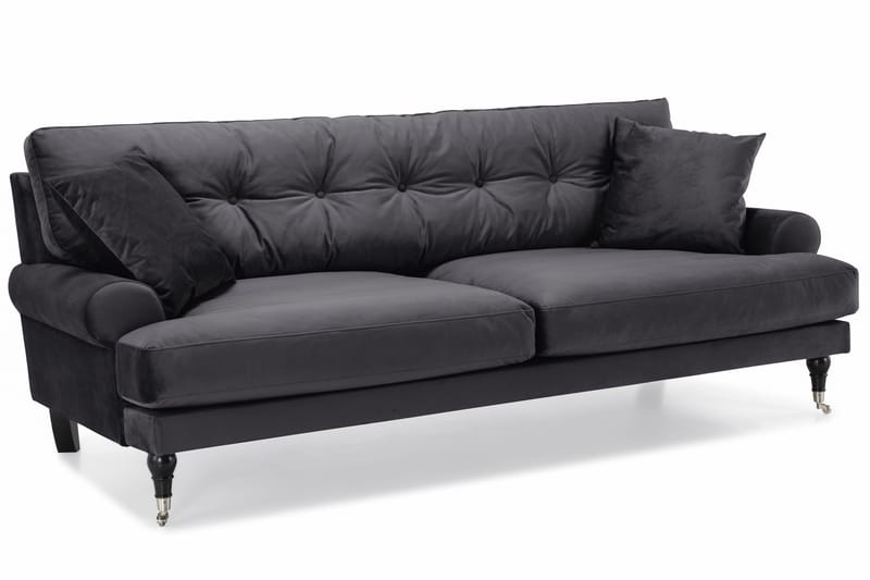Andrew Soffgrupp 2+1 Sammet - Mörkgrå - Products - Möbler - Soffa - Soffgrupp - Howard soffgrupp
