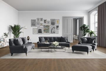 Andrew Soffgrupp 2+1 Sammet - Mörkgrå - Products - Möbler - Soffa - Soffgrupp - Howard soffgrupp