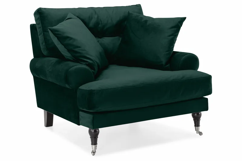 Andrew Soffgrupp 3+1 Sammet - Grön - Products - Möbler - Soffa - Soffgrupp - Howard soffgrupp