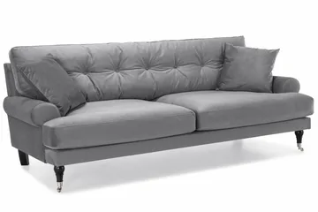Andrew Soffgrupp 3+1 Sammet - Ljusgrå - Products - Möbler - Soffa - Soffgrupp - Howard soffgrupp