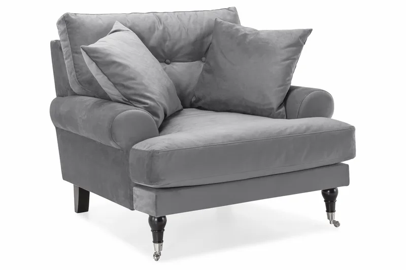 Andrew Soffgrupp 3+2+1 Sammet - Ljusgrå - Products - Möbler - Soffa - Soffgrupp - Howard soffgrupp