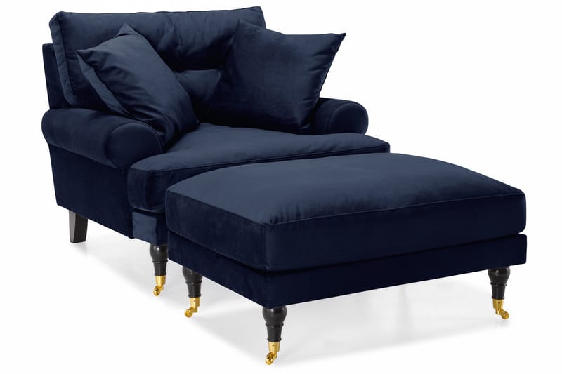 Andrew Soffgrupp 3+2 Sammet - Blå - Products - Möbler - Soffa - Soffgrupp - Howard soffgrupp