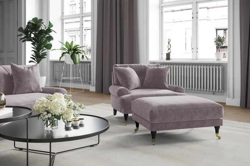 Andrew Soffgrupp 3+2 Sammet - Lila - Products - Möbler - Soffa - Soffgrupp - Howard soffgrupp