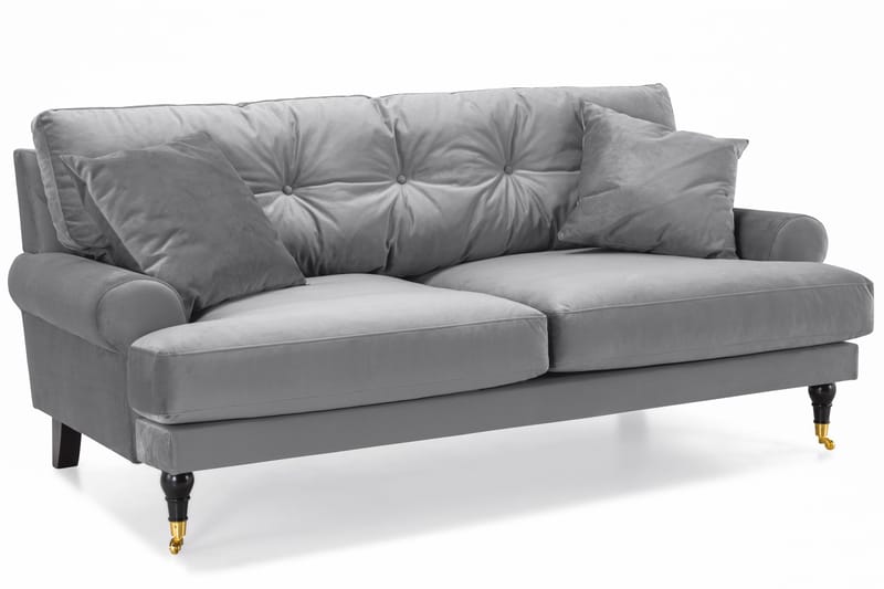 Andrew Soffgrupp 3+2 Sammet - Ljusgrå - Products - Möbler - Soffa - Soffgrupp - Howard soffgrupp