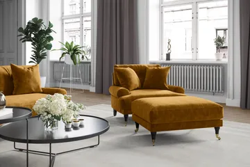 Andrew Soffgrupp 3+2 Sammet - Mörkgul - Products - Möbler - Soffa - Soffgrupp - Howard soffgrupp