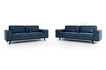 Copenhagen Soffgrupp 3-sits + 2-sits Sammetssoffa - Blå - Products - Möbler - Soffa - Soffgrupp - Howard soffgrupp