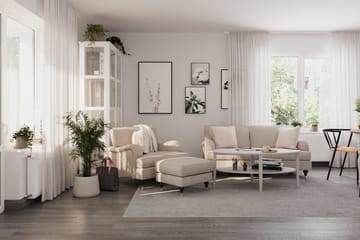 Howard Classic Soffgrupp 2-sits Soffa + Fåtölj + Fotpall i Tyg - Beige - Products - Möbler - Soffa - Soffgrupp - Howard soffgrupp