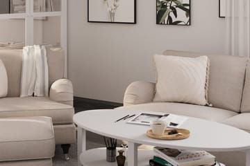 Howard Classic Soffgrupp 2-sits Soffa + Fåtölj + Fotpall i Tyg - Beige - Products - Möbler - Soffa - Soffgrupp - Howard soffgrupp