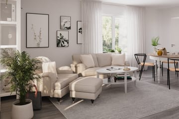 Howard Classic Soffgrupp 2-sits Soffa + Fåtölj + Fotpall i Tyg - Beige - Products - Möbler - Soffa - Soffgrupp - Howard soffgrupp