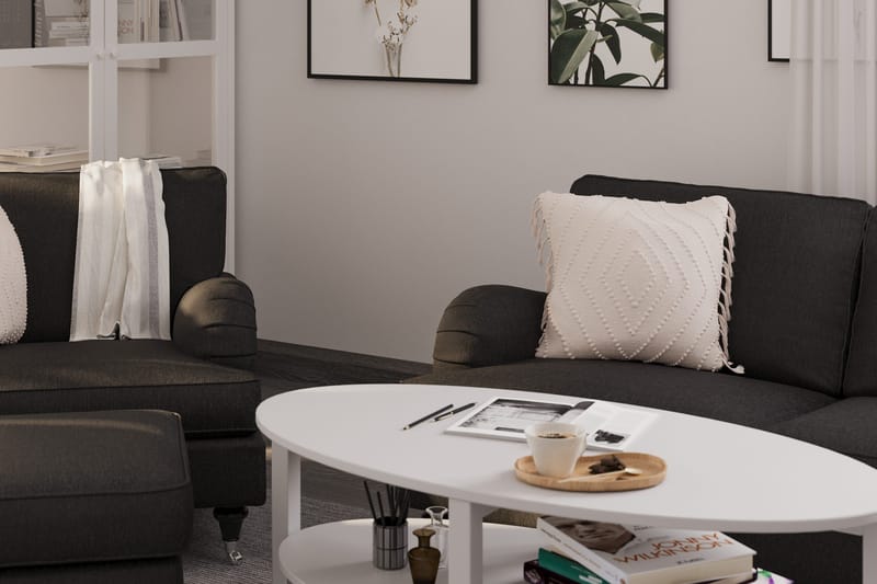 Howard Classic Soffgrupp 2-sits Soffa + Fåtölj + Fotpall i Tyg - Mörkgrå - Products - Möbler - Soffa - Soffgrupp - Howard soffgrupp