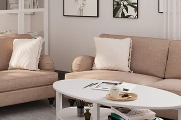 Howard Classic Soffgrupp 3-sits + 2-sits Soffa + Fåtölj + Fotpall i Tyg - Mörkbeige - Products - Möbler - Soffa - Soffgrupp - Howard soffgrupp