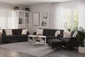 Howard Classic Soffgrupp 3-sits + 2-sits Soffa + Fåtölj + Fotpall i Tyg - Mörkgrå - Products - Möbler - Soffa - Soffgrupp - Howard soffgrupp