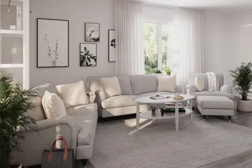 Howard Classic Soffgrupp 3-sits + 2-sits Soffa + Fåtölj i Tyg - Grå - Products - Möbler - Soffa - Soffgrupp - Howard soffgrupp