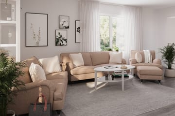 Howard Classic Soffgrupp 3-sits + 2-sits Soffa + Fåtölj i Tyg - Mörkbeige - Products - Möbler - Soffa - Soffgrupp - Howard soffgrupp