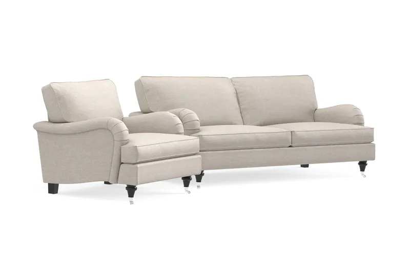 Howard Classic Soffgrupp 3-sits Soffa + Fåtölj i Tyg - Beige - Products - Möbler - Soffa - Soffgrupp - Howard soffgrupp