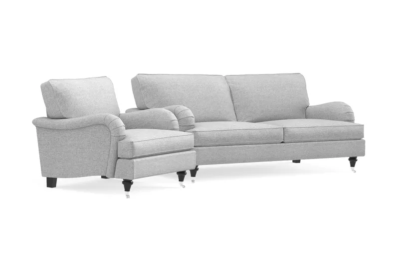 Howard Classic Soffgrupp 3-sits Soffa + Fåtölj i Tyg - Grå - Products - Möbler - Soffa - Soffgrupp - Howard soffgrupp