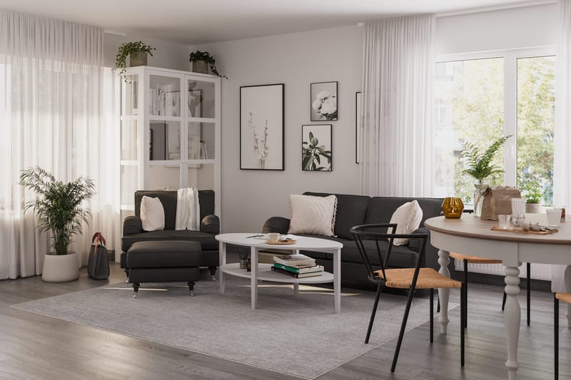 Howard Classic Soffgrupp 3-sits Soffa + Fåtölj i Tyg - Mörkgrå - Products - Möbler - Soffa - Soffgrupp - Howard soffgrupp