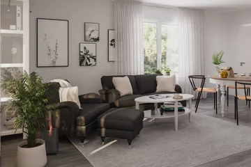Howard Classic Soffgrupp 3-sits Soffa + Fåtölj i Tyg - Mörkgrå - Products - Möbler - Soffa - Soffgrupp - Howard soffgrupp