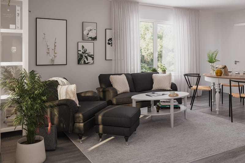 Howard Classic Soffgrupp 3-sits Soffa + Fåtölj i Tyg - Mörkgrå - Products - Möbler - Soffa - Soffgrupp - Howard soffgrupp
