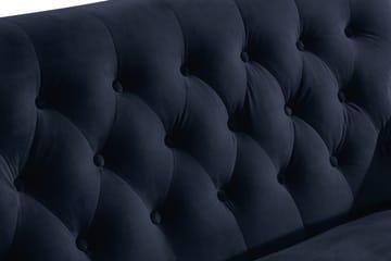 Howard Riviera Soffgrupp Svängd 3-sits + 2-sits Soffa + Fåtölj + Fotpall i Sammet - Blå - Products - Möbler - Soffa - Soffgrupp - Howard soffgrupp