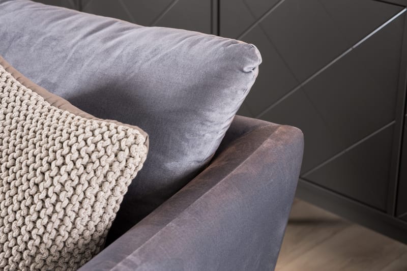 Trend 2-sits Sammetssoffa - Ljusgrå - Products - Möbler - Soffa - Sammetssoffa