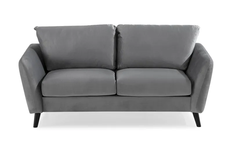 Trend 2-sits Sammetssoffa, Ljusgrå