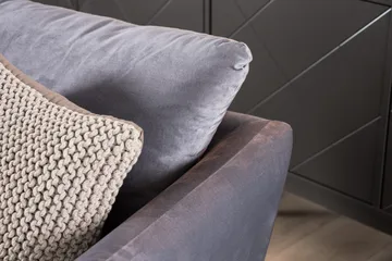 Trend 3-sits Sammetssoffa - Ljusgrå - Products - Möbler - Soffa - 3 sits soffa