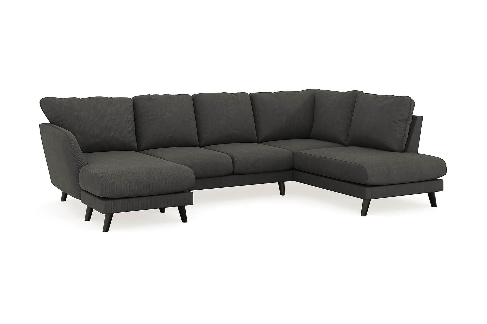 Trend Lyx 4-sits Vänstervänd U-formad Soffa med Divan och Schäslong i Manchester - Mörkgrå - Products - Möbler - Soffa - U-soffa