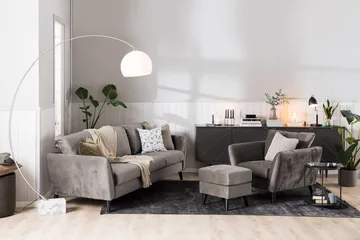 Trend Soffgrupp 3-sits + 2-sits Sammetssoffa - Brun - Products - Möbler - Soffa - Soffgrupp