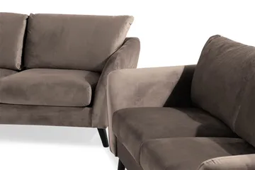 Trend Soffgrupp 3-sits + 2-sits Sammetssoffa - Brun - Products - Möbler - Soffa - Soffgrupp