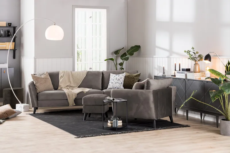 Trend Soffgrupp 3-sits + 2-sits Sammetssoffa - Brun - Products - Möbler - Soffa - Soffgrupp
