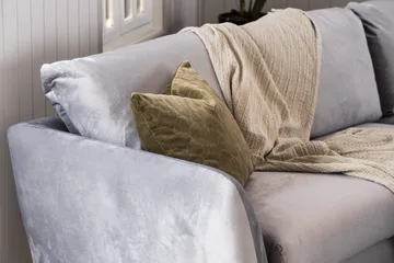 Trend Soffgrupp 3-sits + 2-sits Sammetssoffa - Ljusgrå - Products - Möbler - Soffa - Soffgrupp