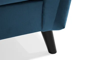 Trend Soffgrupp 3-sits + 2-sits Soffa + Fåtölj + Fotpall i Sammet - Blå - Products - Möbler - Soffa - Soffgrupp