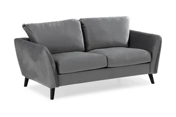 Trend Soffgrupp 3-sits + 2-sits Soffa + Fåtölj + Fotpall i Sammet - Ljusgrå - Products - Möbler - Soffa - Soffgrupp