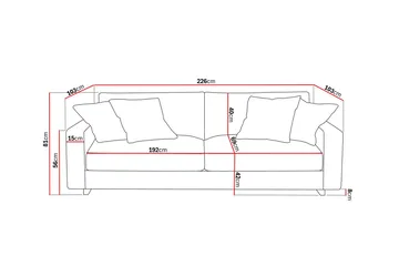 Valencia Extra Djup 3-sits Soffa - Brun - Products - Möbler - Soffa - 3 sits soffa