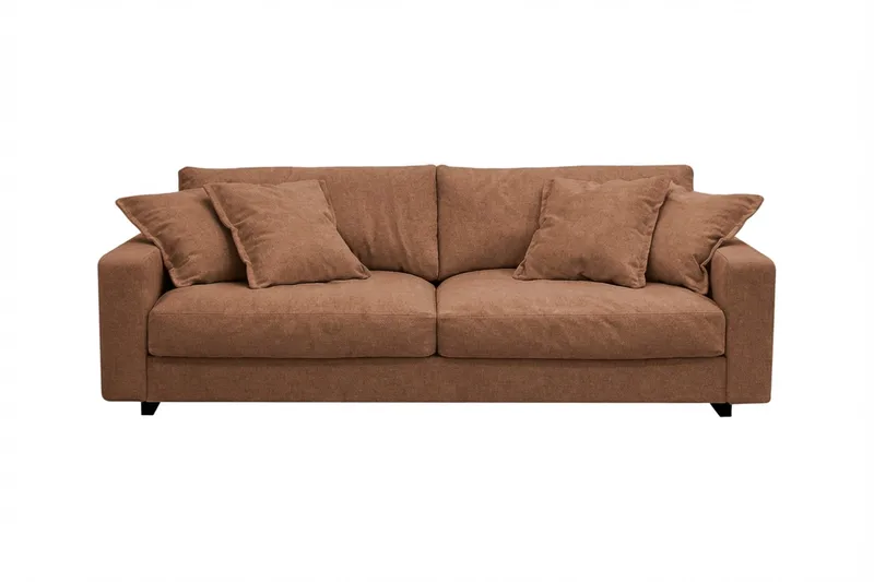Valencia Extra Djup 3-sits Soffa i Chenille, Rostbrun