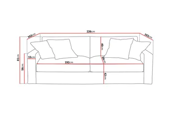 Valencia Extra Djup 3-sits Soffa med avtagbar och tvättbar klädsel - Brun - Products - Möbler - Soffa - 3 sits soffa