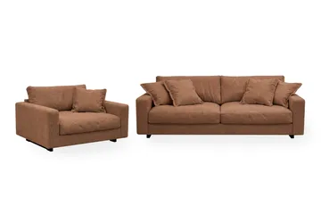 Valencia Soffgrupp Extra Djup 3-sits Soffa + Fåtölj i Chenille