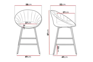 Aikka Barstol 87 cm - Grå - Products - Möbler - Fåtölj & stolar - Barstol & barpall