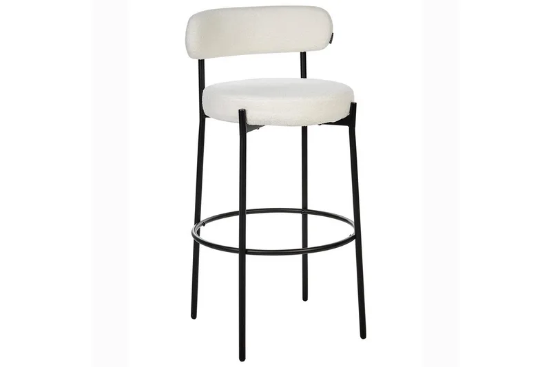 Barstol Allison set om 2 Vit-Svart - Vit-Svart - Products - Möbler - Fåtölj & stolar - Barstol & barpall