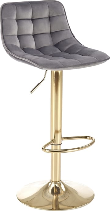 Barstol Sammet med Guldig Fot Höj- och Sänkbar - Grå/guld - Products - Möbler - Fåtölj & stolar - Barstol & barpall